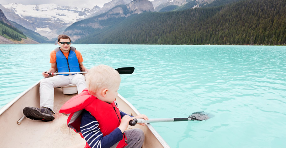 Kanada mit Kindern, Kanufahrten Familien-Ferien in Kanada nicht Hotelplan
